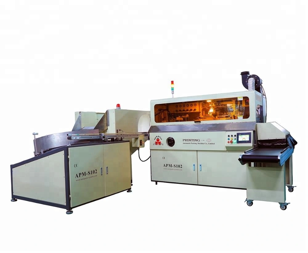 APM PRINT - S102-1 LED-UV sistemli 1 renkli tam otomatik serigrafi şişe yazıcısı Otomatik Serigrafi Yazıcısı 1