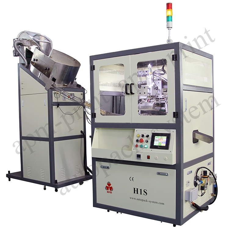 APM PRINT - Automatic round caps hot stamping machine plastic cylindrical lids foil hot stamping machine Auto hot stamping machine 1