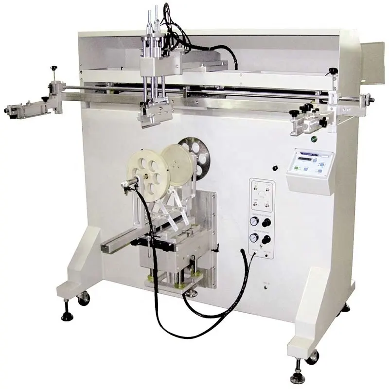 اے پی ایم پرنٹ - گول مصنوعات کے لیے S1000R سیمی آٹو اسکرین پرنٹر: بالٹی، کنٹینر، بالٹیاں سیمی آٹو اسکرین پرنٹر 1