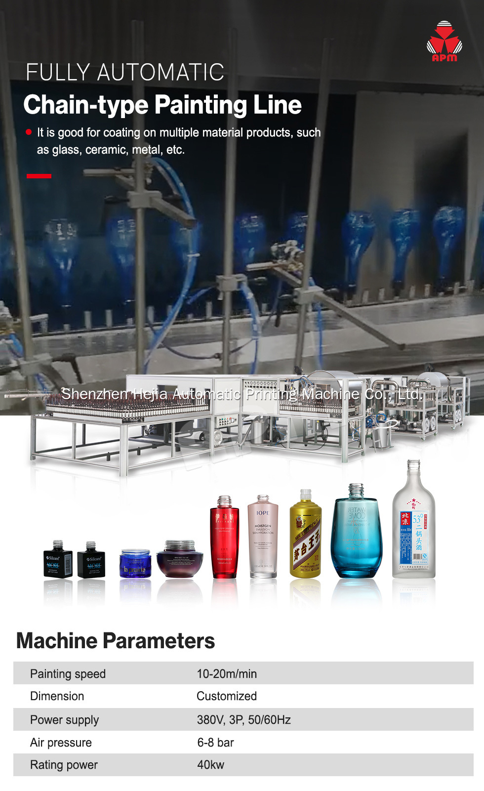 CNC automatinė UV dažymo linija stiklinių butelių plastikiniam viršui 8