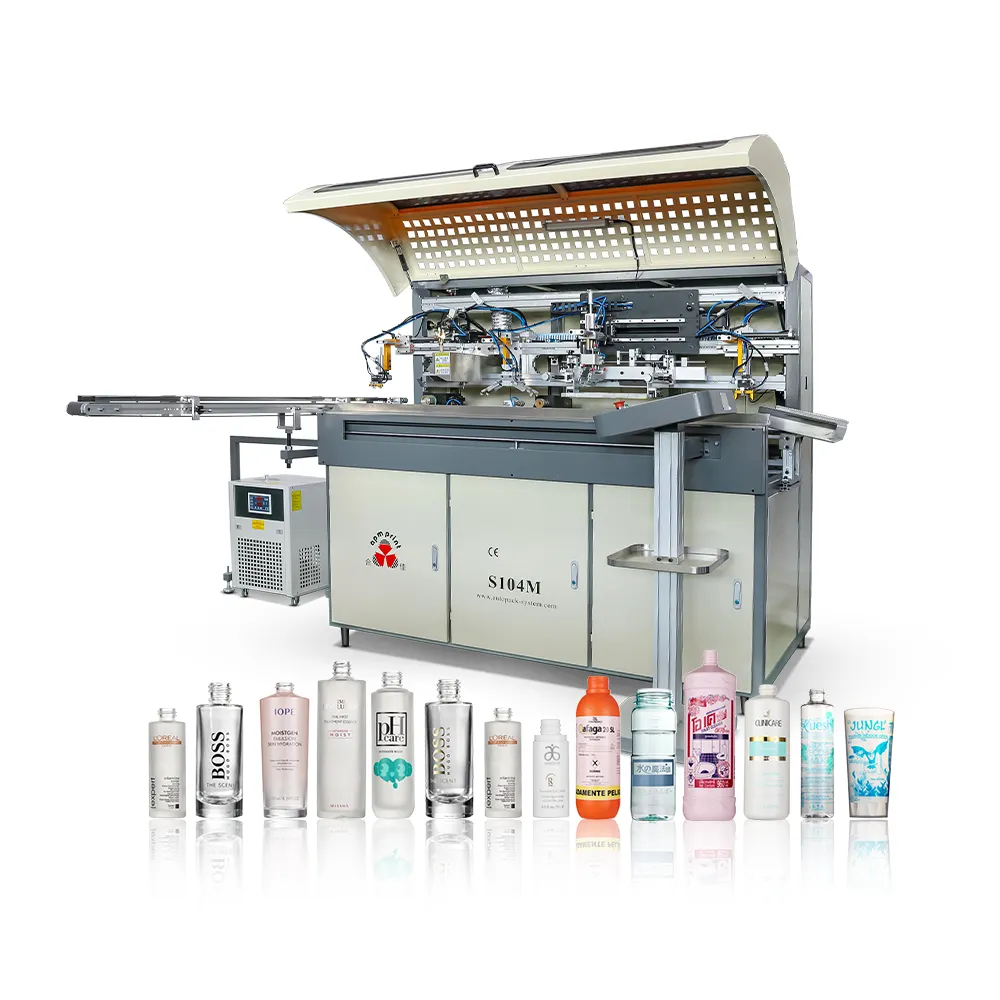 Automatic Multi color Servo Screen Printer with LED and UV drying 1