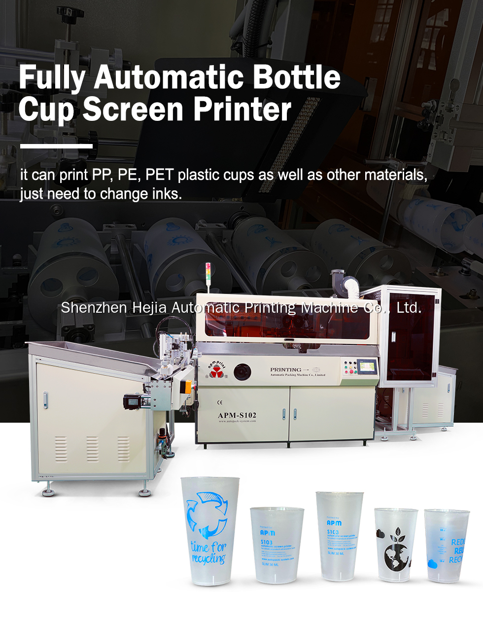 Auto Screen printer for cup printer 8