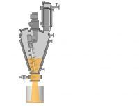  Décharge d'un séchoir à vide conique unique