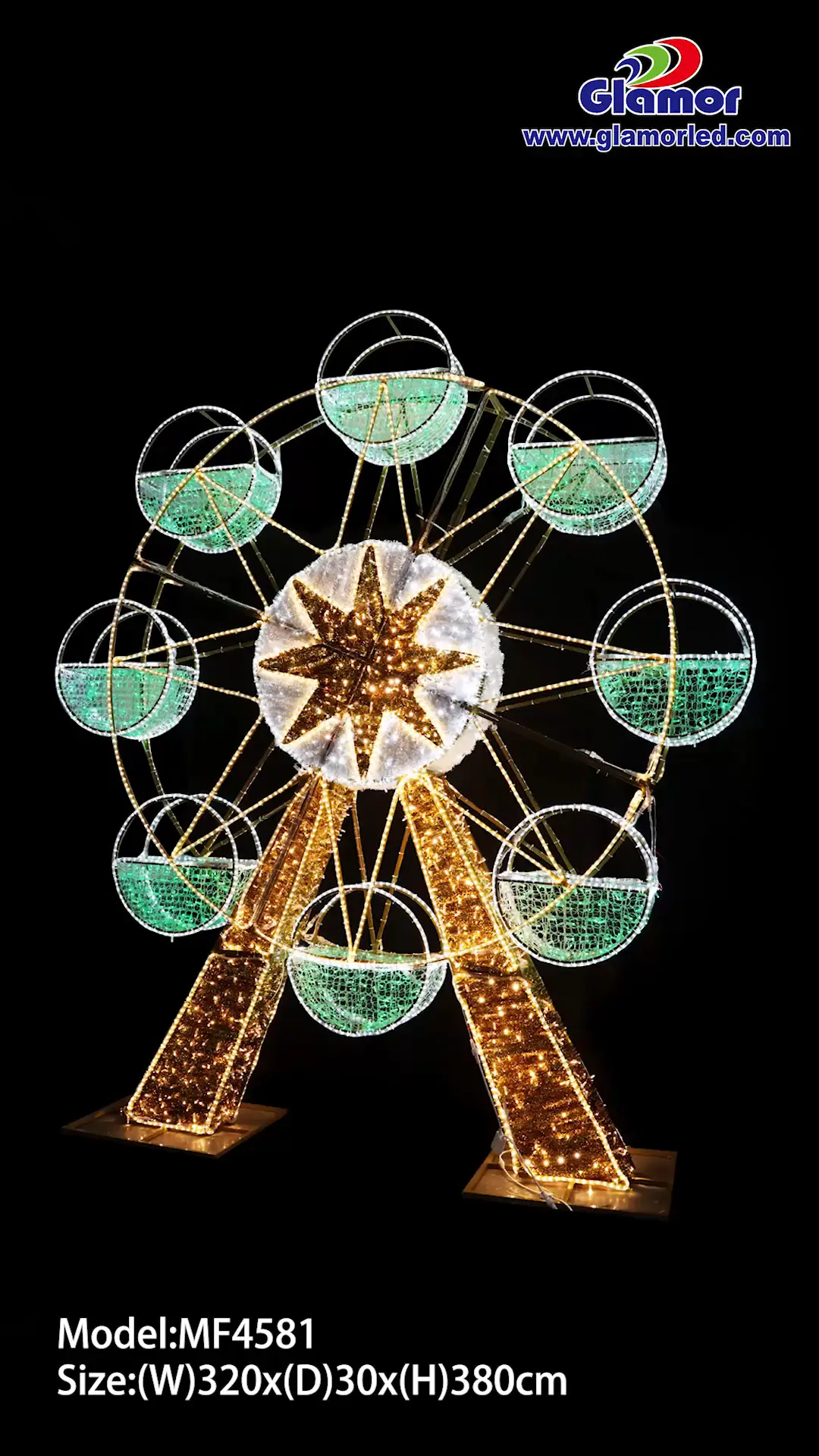 Riesenrad IP65 wasserdichte RGB Twinke LED-Motivlichter für Weihnachtsdekoration Lieferant & Hersteller | GLAMOUR 1