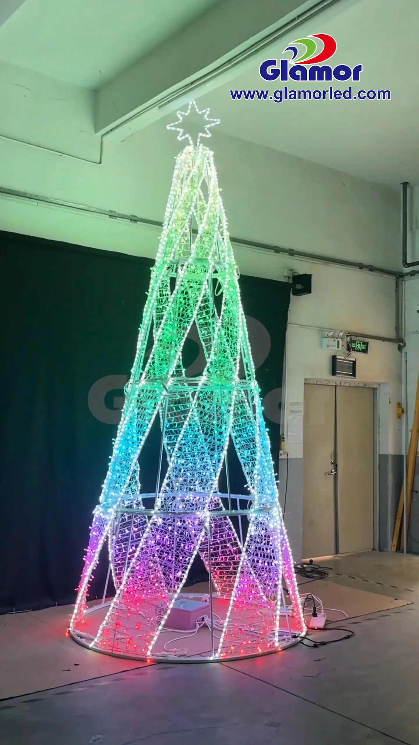 IP65 färgskiftande 3D-julfestival RGB-granmotivdisplaybelysning | Kina-leverantör Glamour 1