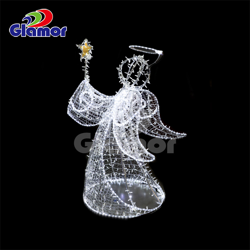 Quality 3D anjely LED lehibe Krismasy motif mpanamboatra avy any Shina-Glamor 5