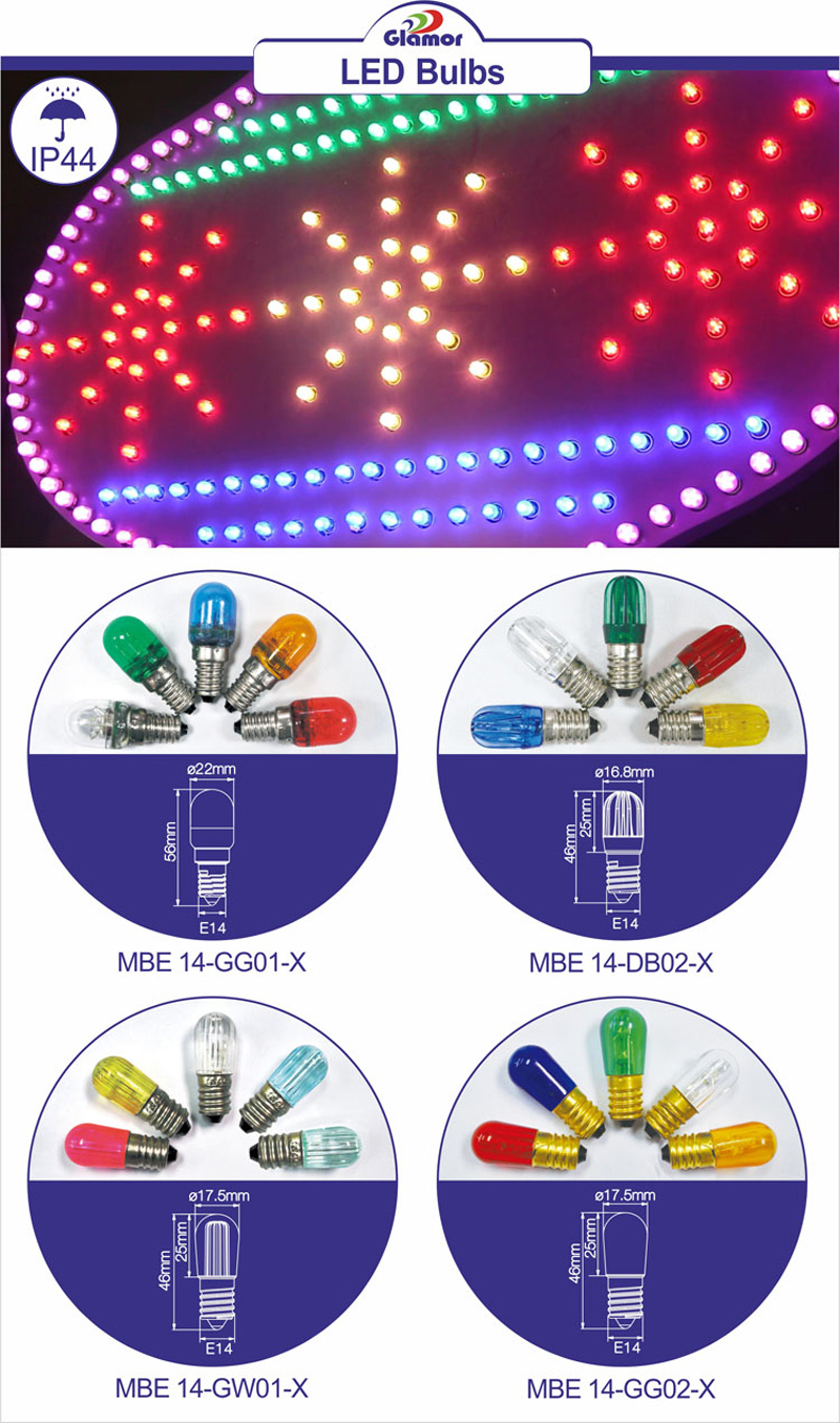 Açık hava IP44 su geçirmez 12V 230V E14 mini Noel ışık lambası LED dekorasyon ampulü tedarikçisi GLAMOR 9