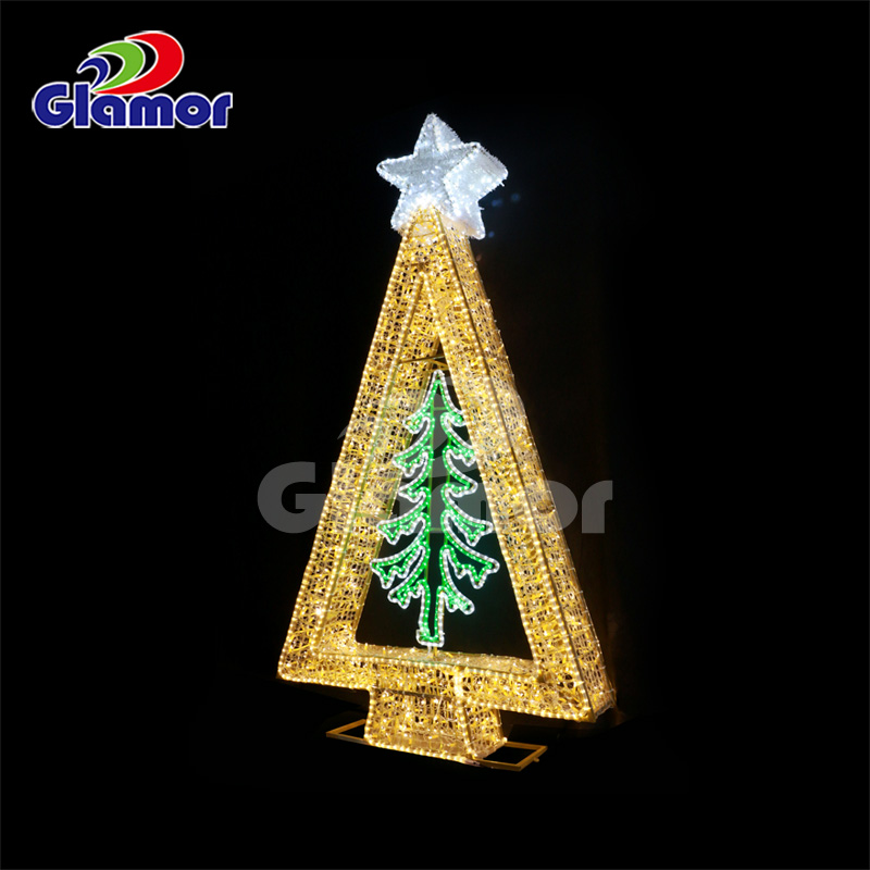 3D dış mekan LED Noel ışığı motifli dekorasyon kutusu üreticisi Glamour 12