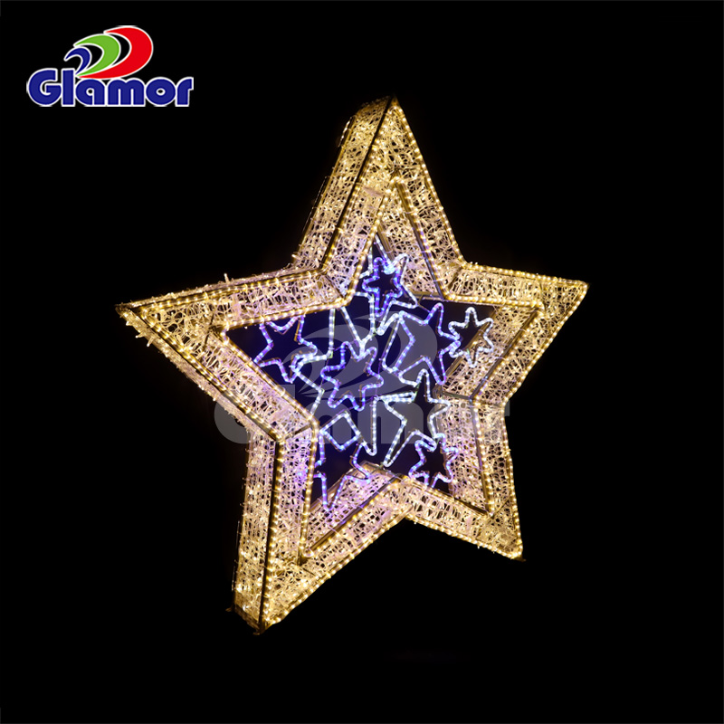 3D dış mekan LED Noel ışığı motifli dekorasyon kutusu üreticisi Glamour 10