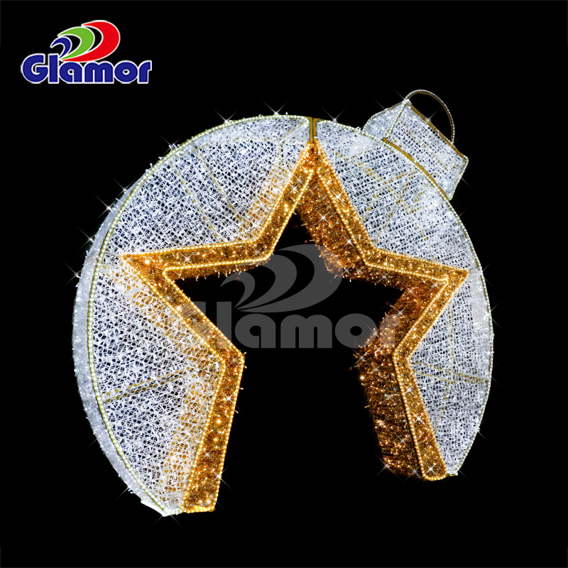 3D dış mekan LED Noel ışığı motifli dekorasyon kutusu üreticisi Glamour 9