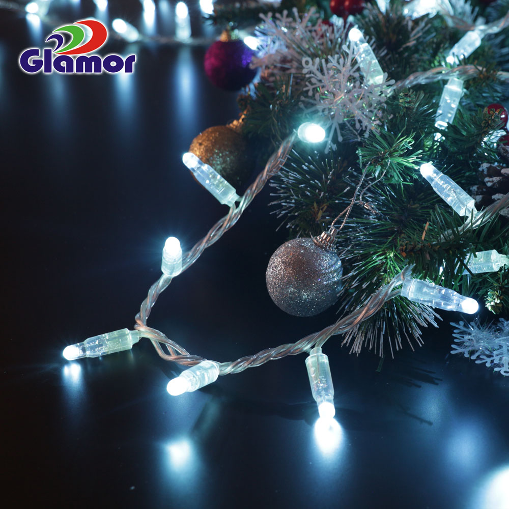 Цёплыя белыя калядныя гірлянды, воданепранікальныя, падключаемыя, каляровыя ПВХ-дротавыя гірлянды, дэкаратыўная лямпачка 12