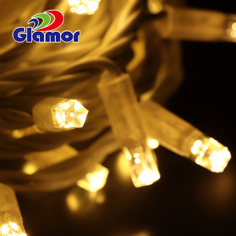 இரட்டை நட்சத்திர சூடான வெள்ளை விளைவு ஒளிரும் கிறிஸ்துமஸ் லெட் லைட் சரம் உற்பத்தியாளர் 11