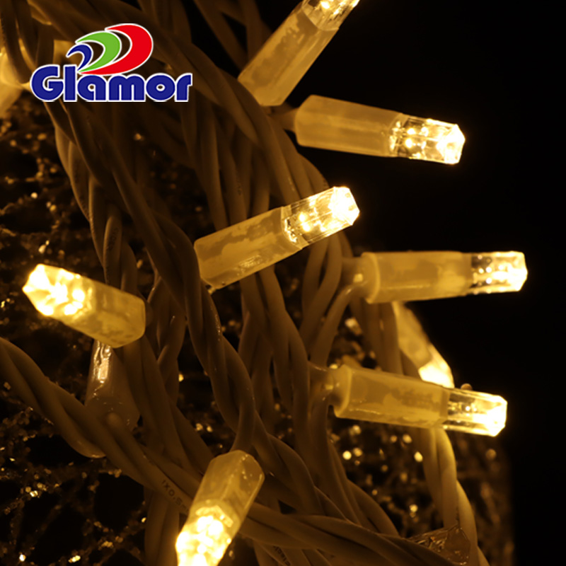 இரட்டை நட்சத்திர சூடான வெள்ளை விளைவு ஒளிரும் கிறிஸ்துமஸ் லெட் லைட் சரம் உற்பத்தியாளர் 10