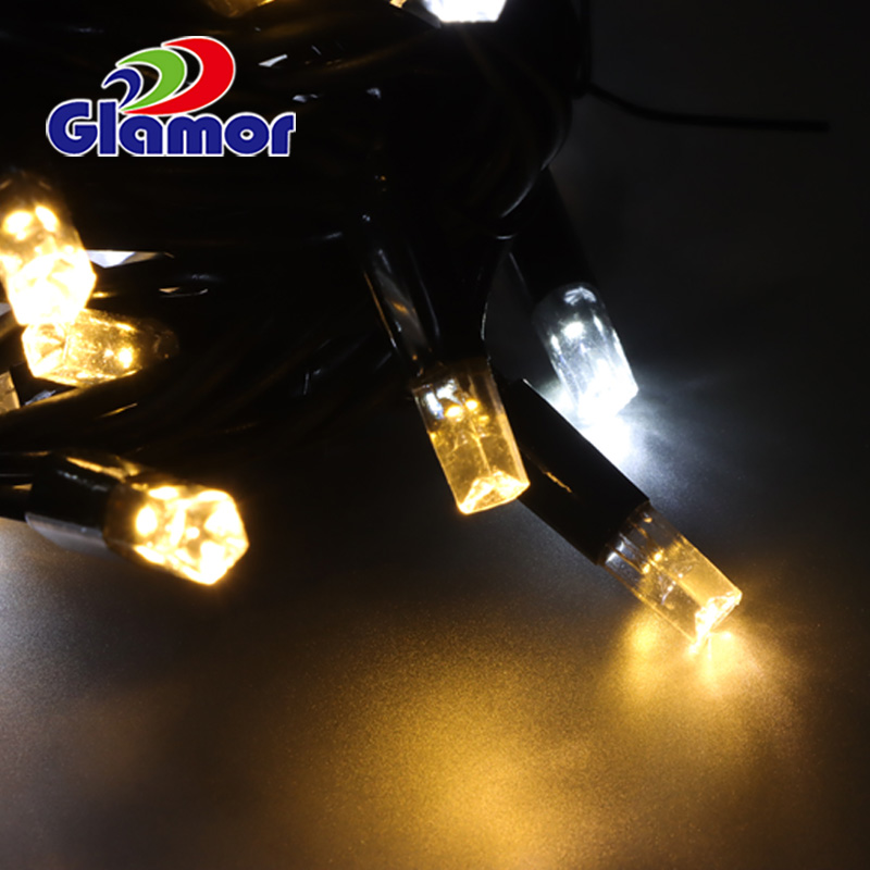 இரட்டை நட்சத்திர சூடான வெள்ளை விளைவு ஒளிரும் கிறிஸ்துமஸ் லெட் லைட் சரம் உற்பத்தியாளர் 13