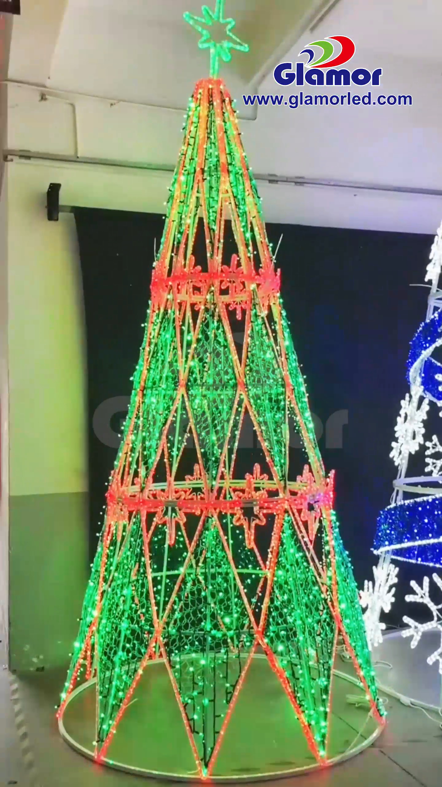 Gabonetako 3D iragazgaitza kanpoko barruko erabilerako zuhaitz apaingarri LED motiboko argia | Glamour Txina fabrikatzailea 4