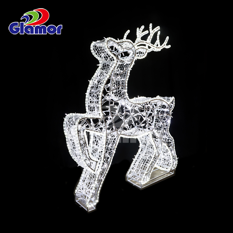 Lumină de Crăciun cu LED-uri, motiv de festival, pentru decorațiuni interioare și exterioare cu cerbi 3D, din China Glamour 8