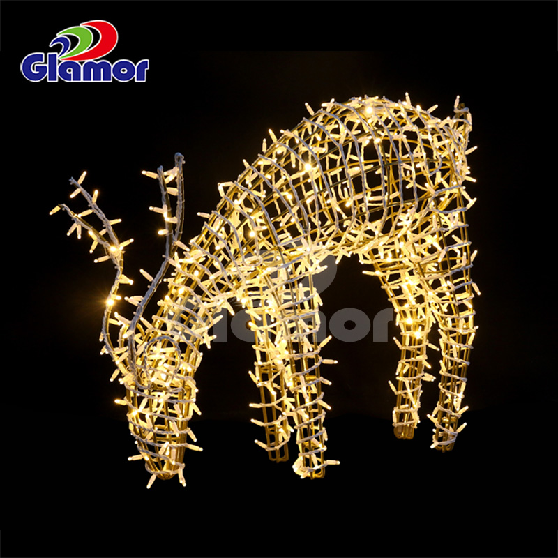 Lumină de Crăciun cu LED-uri, motiv de festival, pentru decorațiuni interioare și exterioare cu cerbi 3D, din China Glamour 12