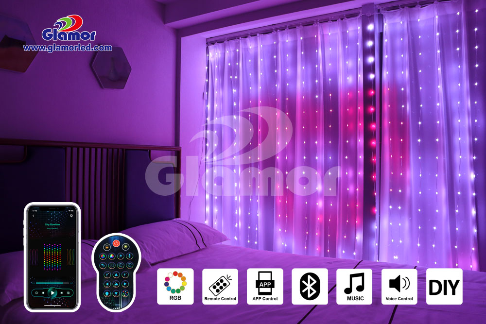 Facile DIY APP digitale RGB culore Decorazione led Tenda luminosa Glamour Produttore 7