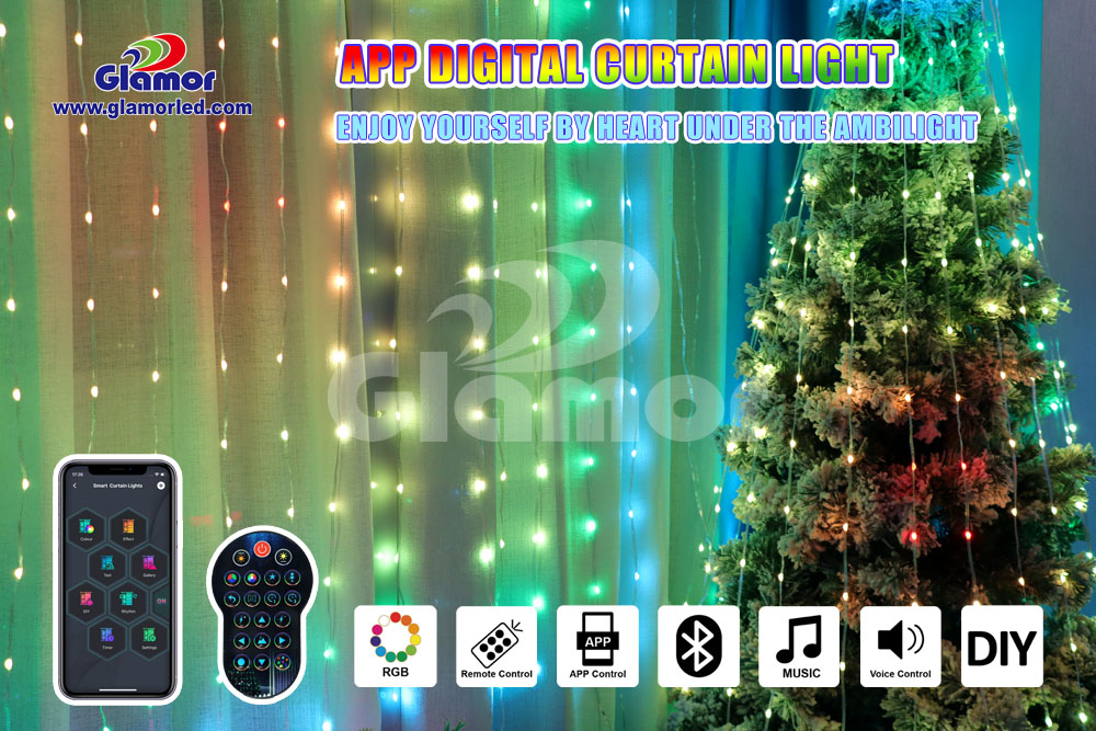 Facile DIY APP digitale RGB culore Decorazione led Tenda luminosa Glamour Produttore 6