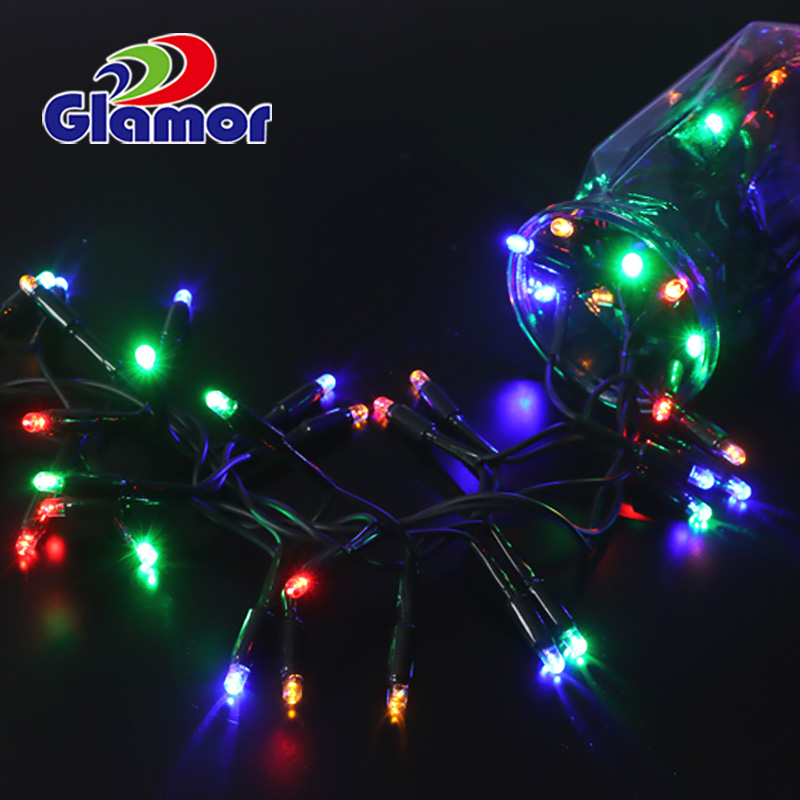 Kauçuk kablo özelleştirilmiş uzunluk renk Noel festivali kullanımı LED dekoratif ışık zinciri kraker kümesi peri ışığı 16