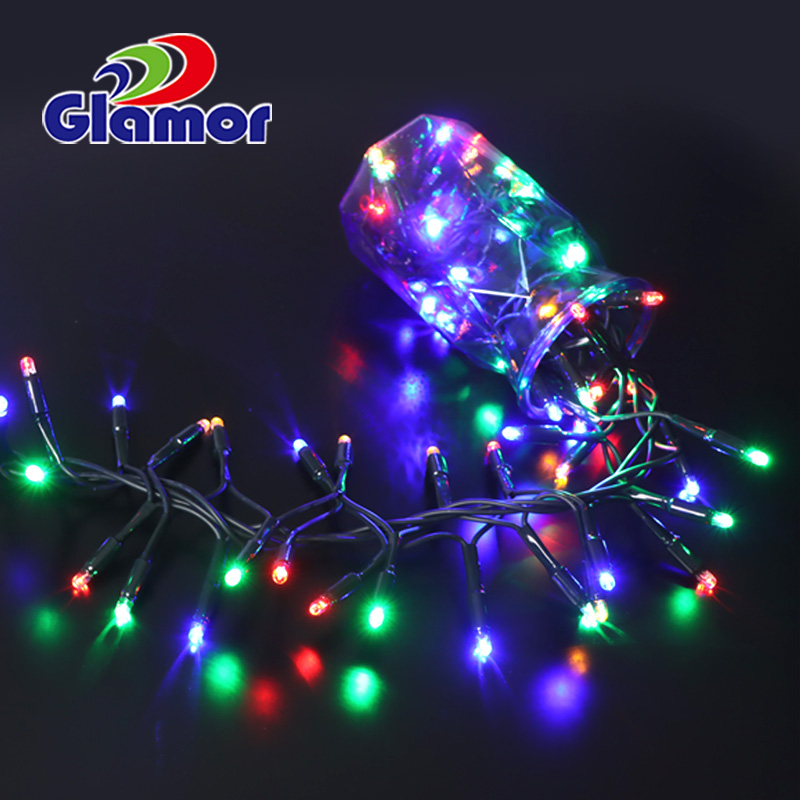 Kauçuk kablo özelleştirilmiş uzunluk renk Noel festivali kullanımı LED dekoratif ışık zinciri kraker kümesi peri ışığı 15