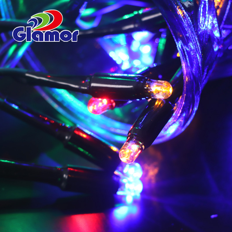 Kauçuk kablo özelleştirilmiş uzunluk renk Noel festivali kullanımı LED dekoratif ışık zinciri kraker kümesi peri ışığı 17