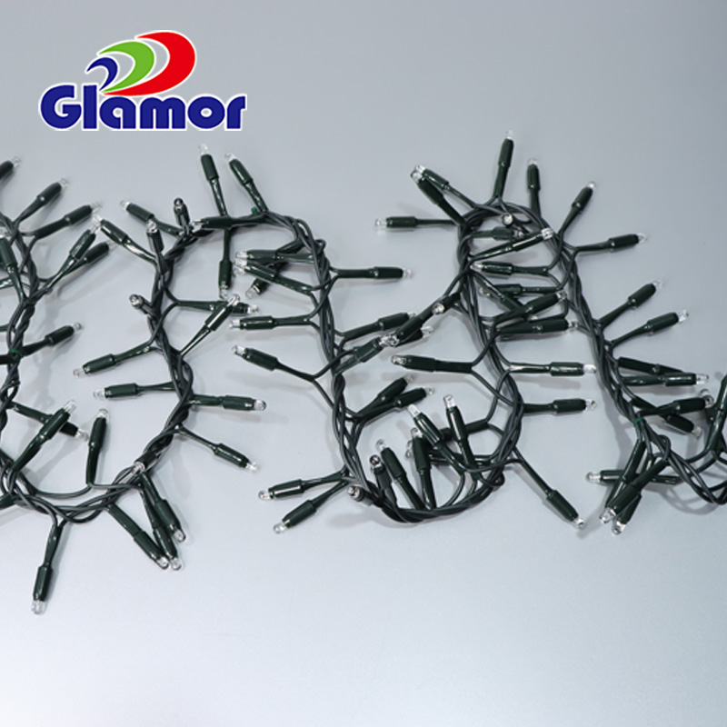 Kauçuk kablo özelleştirilmiş uzunluk renk Noel festivali kullanımı LED dekoratif ışık zinciri kraker kümesi peri ışığı 13