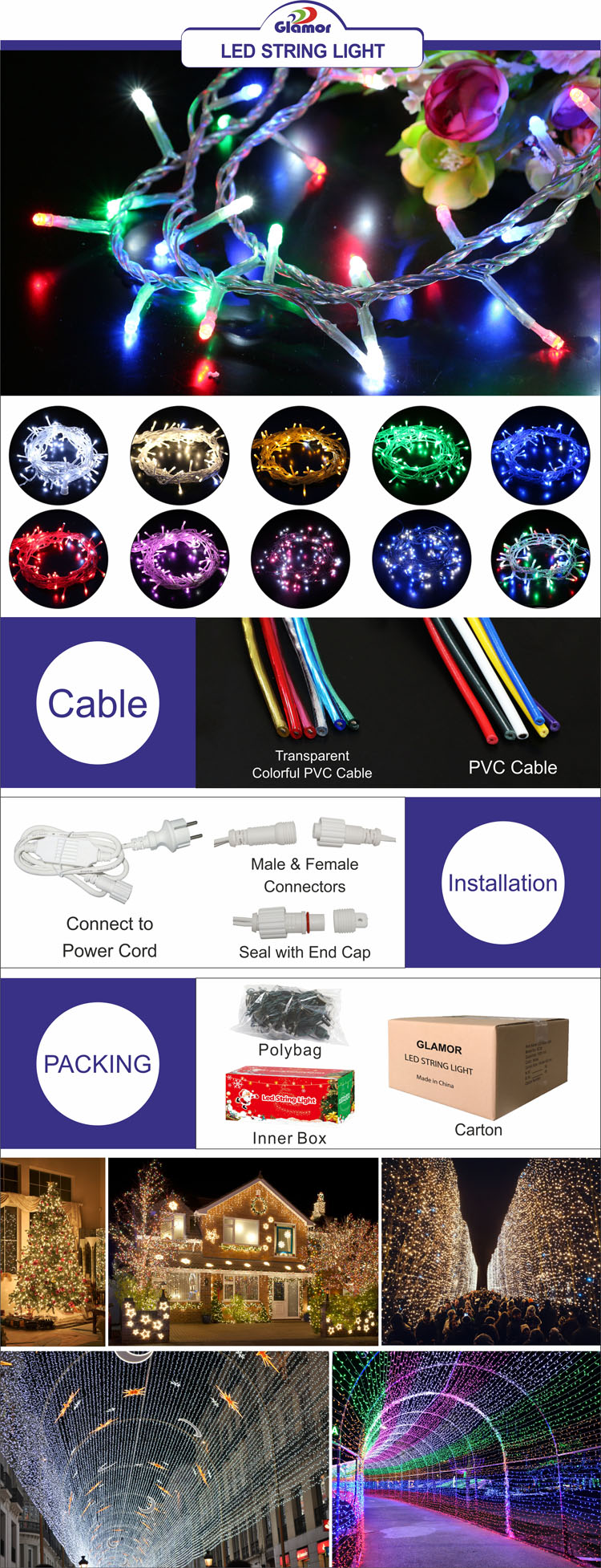 Výrobci vánočních řetězových světel na míru z Číny | Výrobci GLAMOR z Číny | GLAMOR 11