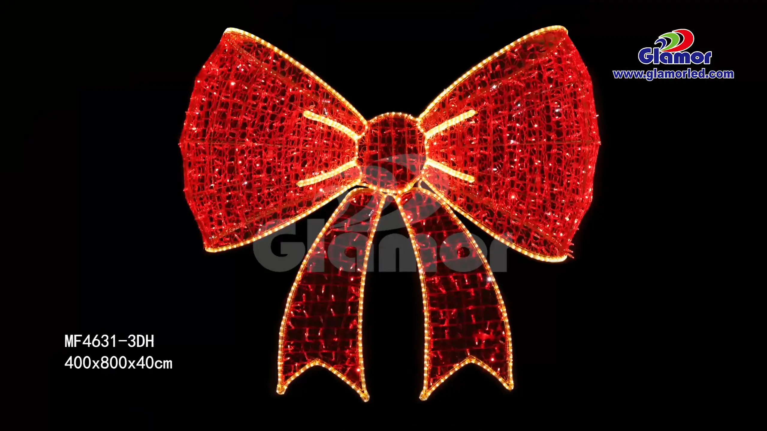 Aangepaste 3D-strikmotief-LED-versieringsligvervaardiger Glamour 1