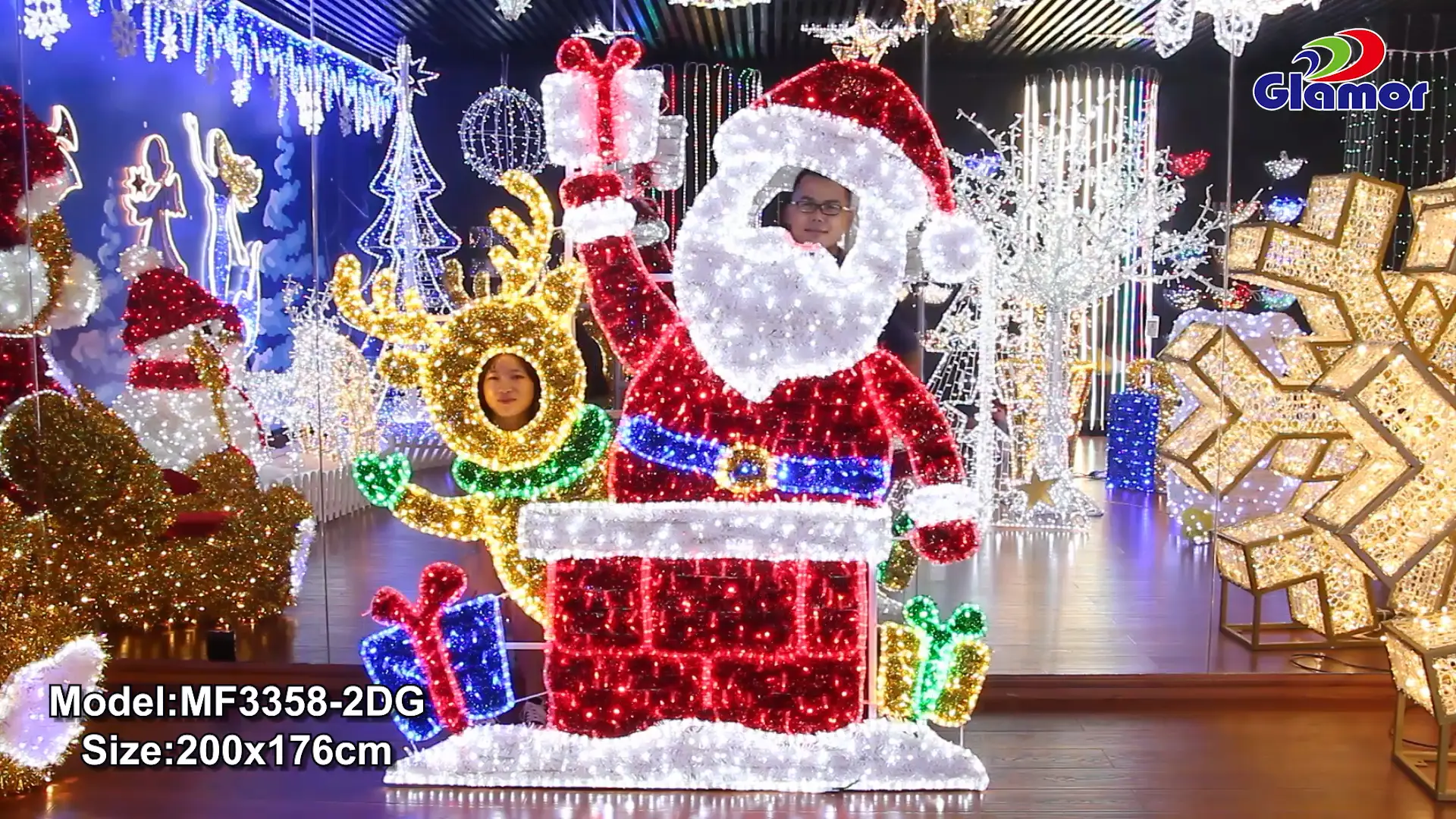 Santa Claus Selfie LED motif lights for Christmas decoration អ្នកផ្គត់ផ្គង់ & ក្រុមហ៊ុនផលិត | ភាពអស្ចារ្យ 1