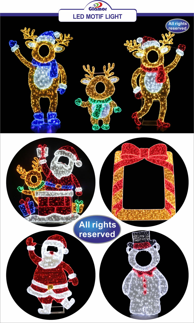 क्रिसमस सजावट आपूर्तिकर्ता र निर्माताहरूको लागि सान्ता क्लज सेल्फी एलईडी मोटिफ बत्तीहरू | ग्लैमर 4
