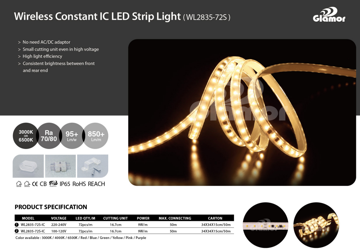 ውሃ የማይገባ መሪ ስትሪፕ ቢጫ፣ቋሚ አይሲ፣አምራች | ግርማ ሞገስ 8