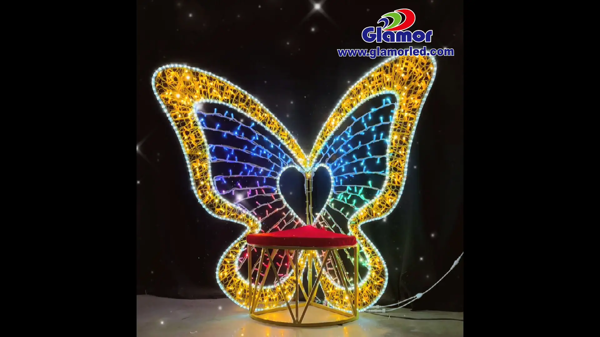 Fjärilslampor med IP65 vattentät modell med RGB LED-motiv för juldekoration Leverantör och tillverkare | GLAMOR 1