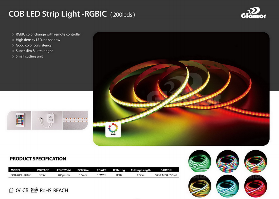 RGBIC COB LED Strip Light Jumlo iib ah, soo saaraha Shiinaha | KALSOOR 9