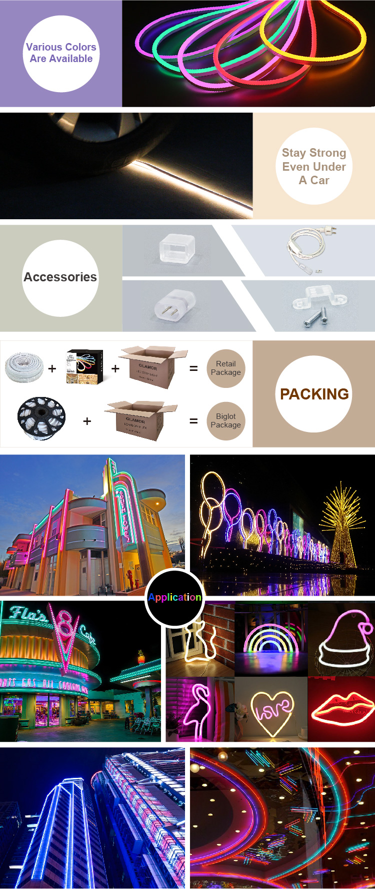 RGB LED Neon Flex berbilang warna,IP65,Pembekal,pengilang | GLAMOR 8