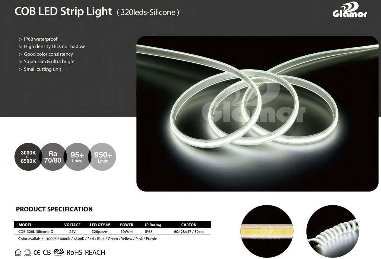 கோப் ஃப்ளெக்சிபிள் லெட் ஸ்ட்ரிப் லைட் அல்ட்ரா பிரைட் நோ ஸ்பாட்ஸ் கோப் லெட் ஸ்ட்ரிப் மொத்த விற்பனை 8