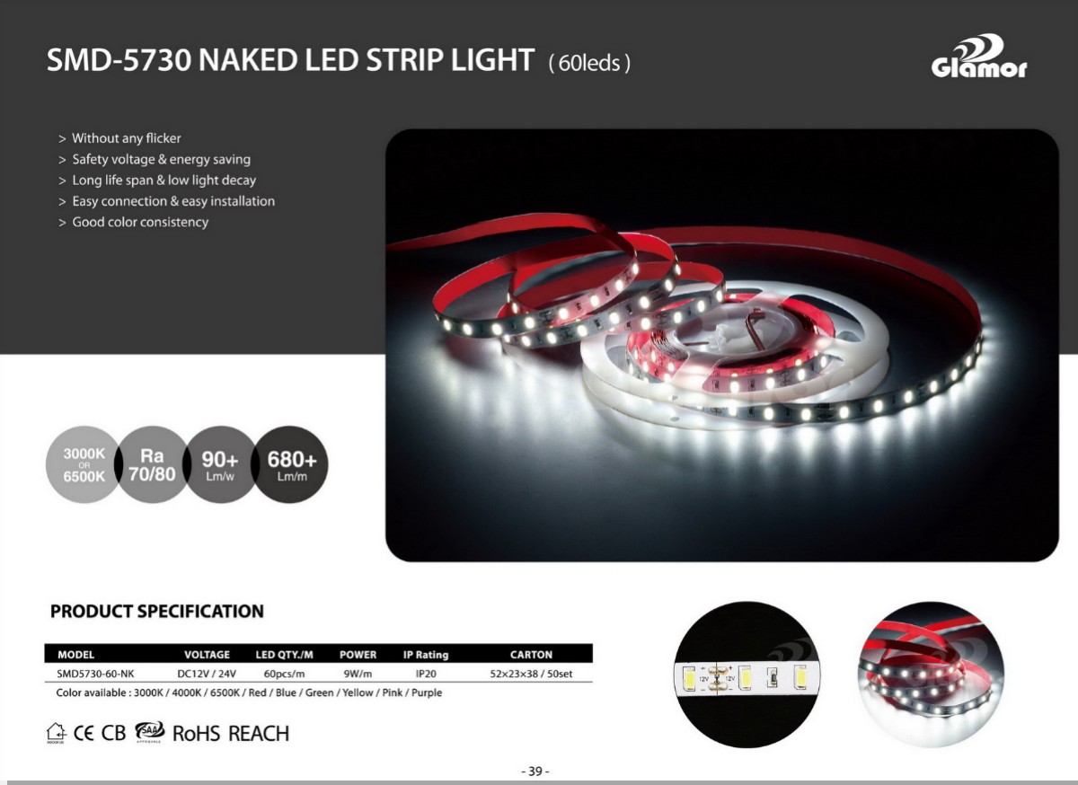 Fabricant de bandes lumineuses LED de cuisine blanches ou blanches chaudes en gros | GLAMOR 6