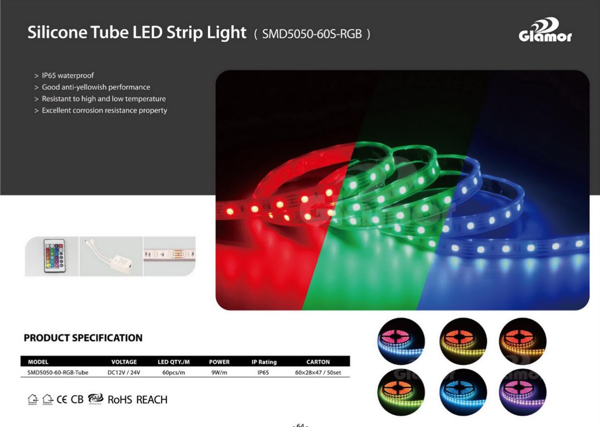 Zakázková venkovní vodotěsná dekorace s certifikací IP67, výrobci RGB barevně měnících LED páskových světel z Číny | GLAMOR 10