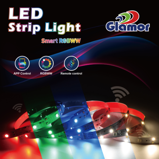 12V 24V Rainbow көп түстүү мыкты акылдуу LED тилкеси колдонмосу бар жарык, бөлмөнү же үйдү жасалгалоо үчүн башкарылган музыка, камсыздоо 8