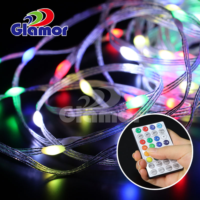 IP44 RGB रङको एलईडी फेयरी लाइटहरू रिमोट कन्ट्रोल उच्च चमक SMD भित्र आपूर्तिकर्ता र निर्माताहरू | ग्लैमर 13