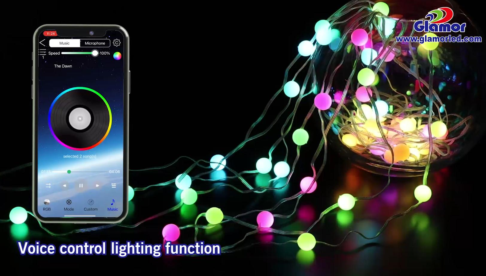 IP44 RGB sijalica u boji LED lampice za vile sa kontrolom aplikacije, visoki sjaj SMD unutra, dobavljač i proizvođač | GLAMOR 13