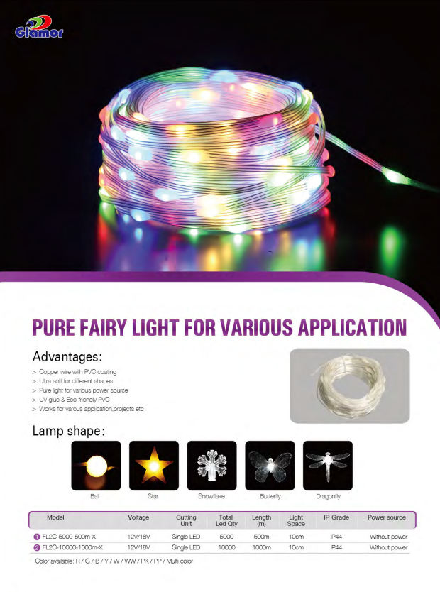 IP44 RGB LED ஃபேரி லைட்ஸ் உயர் பிரகாசம் மென்மையான SMD உள்ளே பல வண்ண சப்ளையர் & உற்பத்தியாளர்கள் | GLAMOR 13