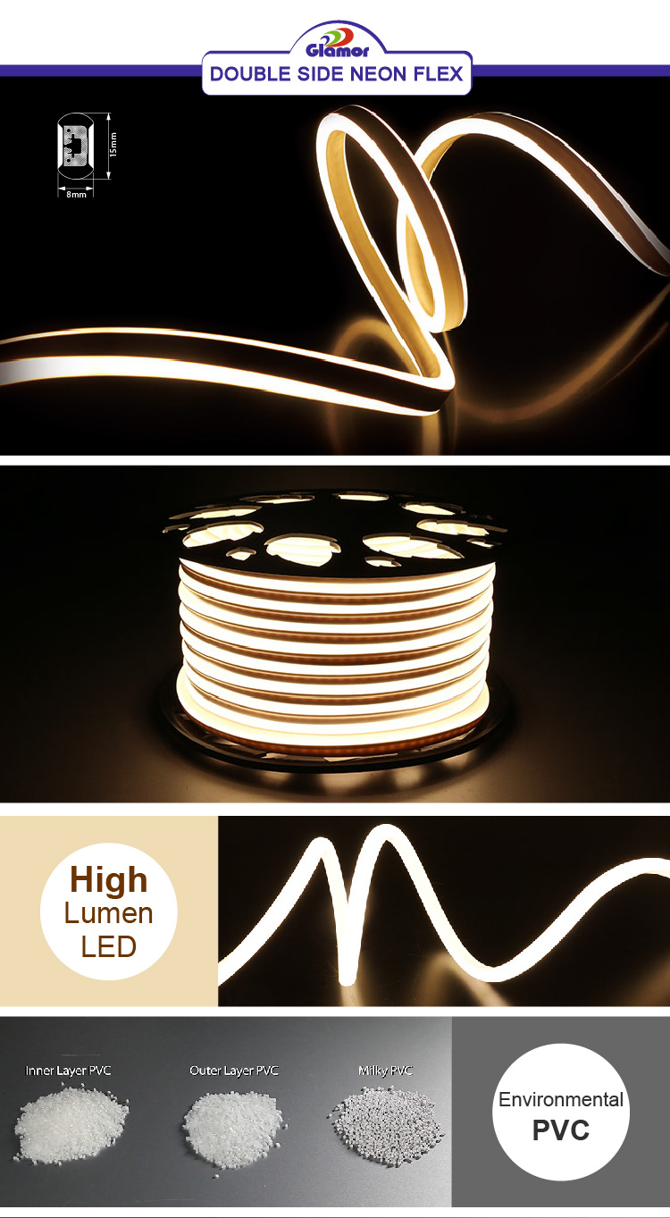 Küçük kesim, PVC kaplama, CE, CB, GS, SAA, ISO fabrikalı en iyi led şerit neon esnek ışık | GLAMOR Neon led şerit %80 tüketir 9