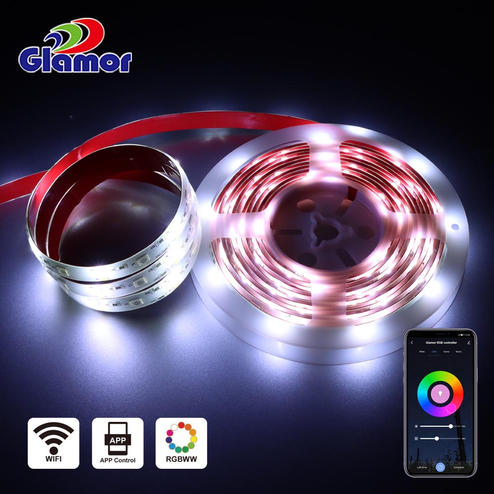 12V 24V akıllı IP44 RGBWW en iyi led şerit ışık tedarikçisi fabrika 11