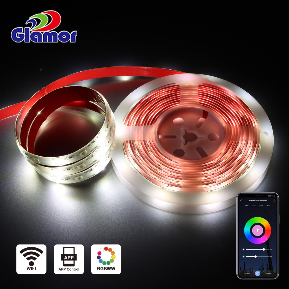 12V 24V akıllı IP44 RGBWW en iyi led şerit ışık tedarikçisi fabrika 10