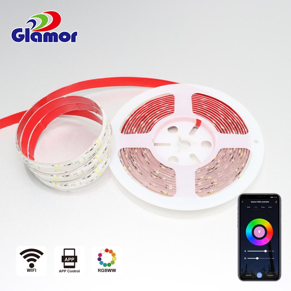 12V 24V akıllı IP44 RGBWW en iyi led şerit ışık tedarikçisi fabrika 9