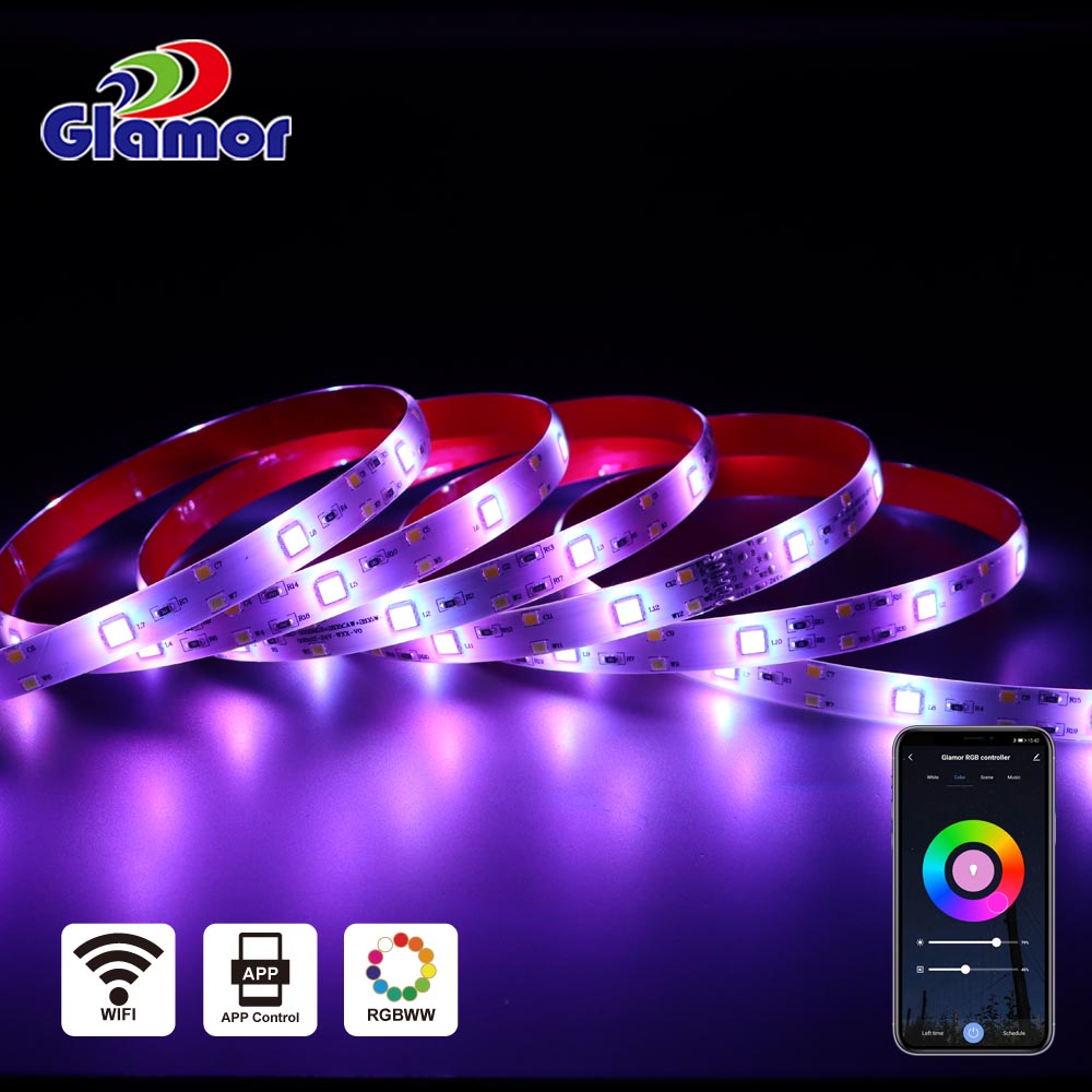 12V 24V akıllı IP44 RGBWW en iyi led şerit ışık tedarikçisi fabrika 13