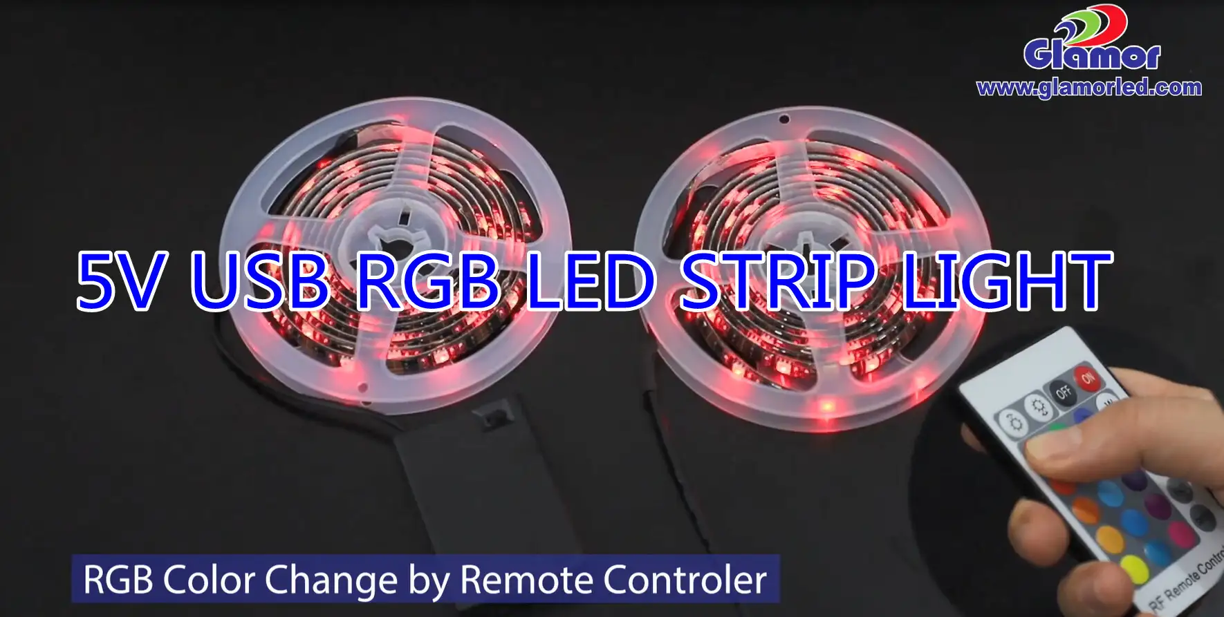 Batteriebetriebener 5V RGB LED-Lichtstreifen USB-Anschluss mit Fernbedienung TV-Hintergrundbeleuchtung DIY-Lichtstreifen 1