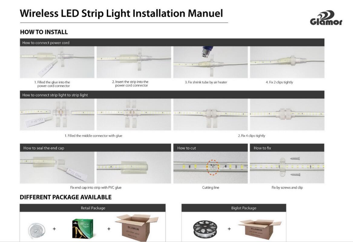പേറ്റന്റ് SMD2835 കുറഞ്ഞ വിലയുള്ള ഉയർന്ന വോൾട്ട് IP65 വയർലെസ് സൂപ്പർ സ്ലിം LED സ്ട്രിപ്പ് ലൈറ്റ്-ഗ്ലാമർ ഒപ്റ്റോഇലക്‌ടോണിക്‌സ് കമ്പനി 13