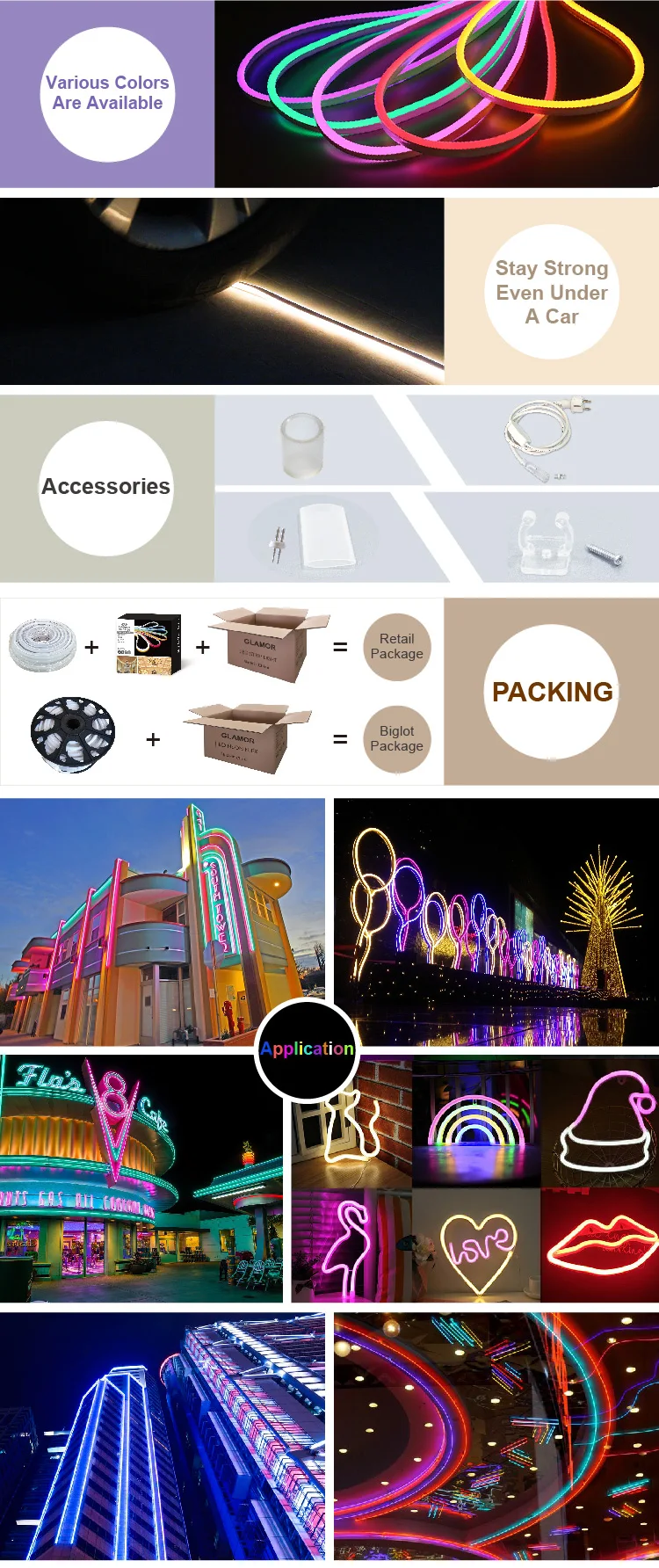 Tabelalar İçin Özel LED Neon Esnek Tek Taraflı Neon Esnek Şerit Işık 5